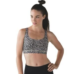 Lululemon Energy BraAce Spot Grain Black / Grapefruit Women Size 2